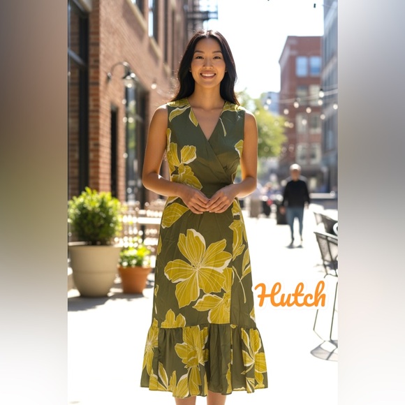 Hutch Dresses & Skirts - Hutch, Olive Green Yellow nwot Floral Maxi Dress, Size S | 1593